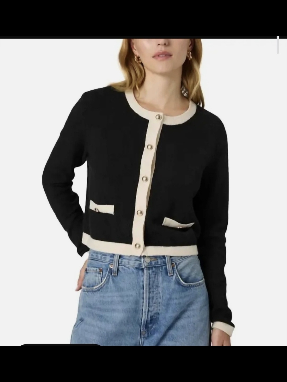 FRENCH CONNECTION Vhari Contrast Trim Cardigan For Women